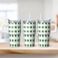 thumbnail image 2 of 20oz Double Wall Insulated Stainless Steel Mug with Handle, Geometric Design Travel Tumbler Leak-Proof Lid and Straw, 2 of 5