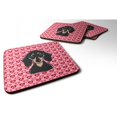 thumbnail image 1 of ""Caroline's Treasures Juego de 4 posavasos de espuma con corazones de perro salchicha lisos en negro y tostado, 3,5 multicolor"", 1 of 1