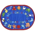 thumbnail image 1 of Joy Carpets ABC Animals© Classroom Circle Time Rug, 7'8" x 10'9" Oval Blue, 1 of 2