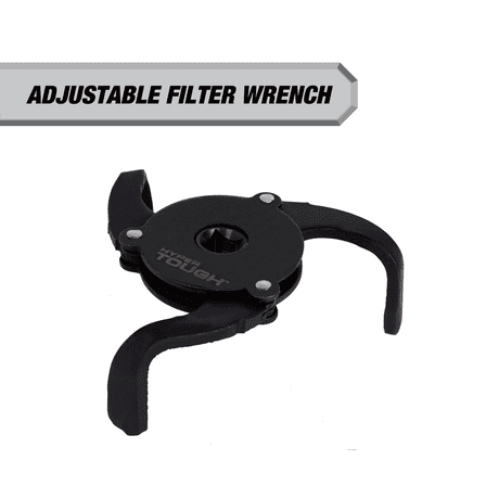 Hyper Tough Adjustable Oil Filter Wrench, Heavy Duty, Carbon Steel, 2-1/2 inch to 3-7/8 inch