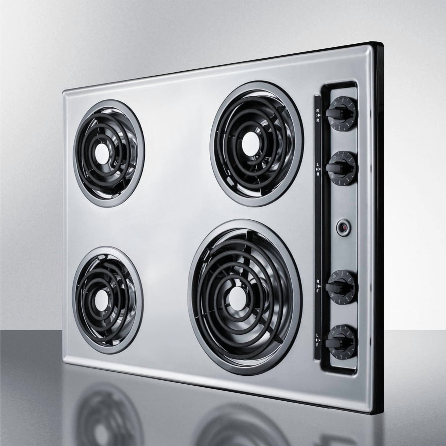 30" Wide 230V 4-Burner Coil Cooktop