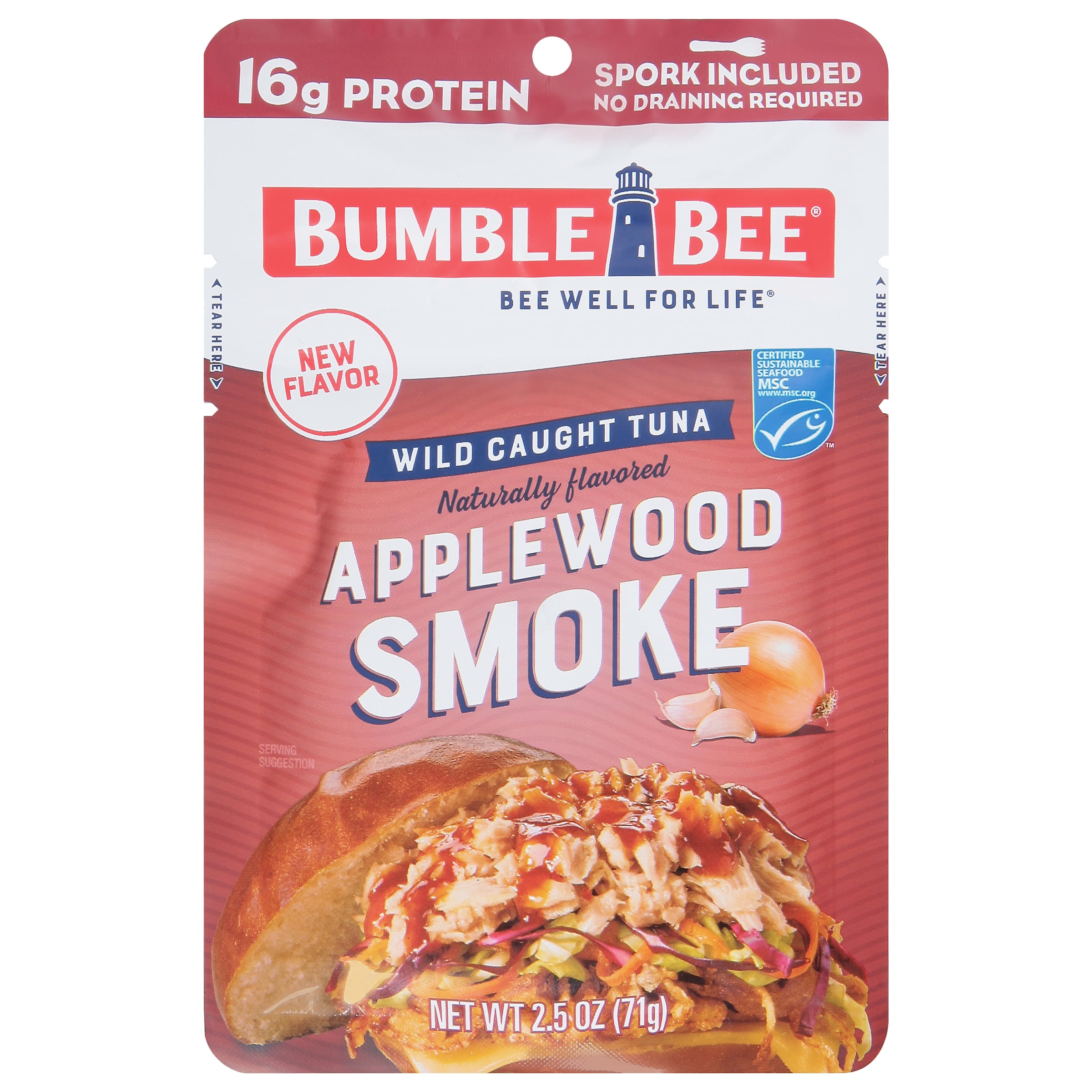 Bumble Bee, 16g Protein, Applewood Smoke Flavored Pouch Tuna, 2.5 oz