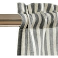 thumbnail image 3 of Linen Stripe Curtain Valance for Windows 16 Inch Blackout for Kitchen Living Room Bathroom Rustic Cottage Farmhouse Window Treatment Rod Pocket Design 1 Panel Black on Linen, 3 of 6