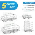 thumbnail image 6 of Shower Caddy 5 Pack,Adhesive Shower Organizer for Bathroom Storage&Home Decor&Kitchen,No Drilling,Large Capacity,Rustproof Stainless Steel Bathroom Organizer,Shower Shelves for Inside Shower, 6 of 7