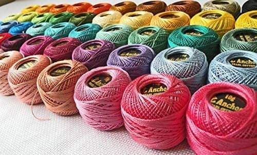 Crochet Cotton Pearl Threads Crochet Cotton Threads 10 Grams/85 Meters -Crochet Thread in Assorted Color for Projects, Blankets, Glove and Applique 10 Pieces