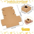 thumbnail image 2 of 30 Pcs Heart Kraft Paper Gift Boxes Love Theme Foldable Cookie Boxes Visible Desserts Boxes Soaps Packaging Case for Wedding Present Packaging 2.55x2.55x1.18inch Burlywood Brown DIY, 2 of 6