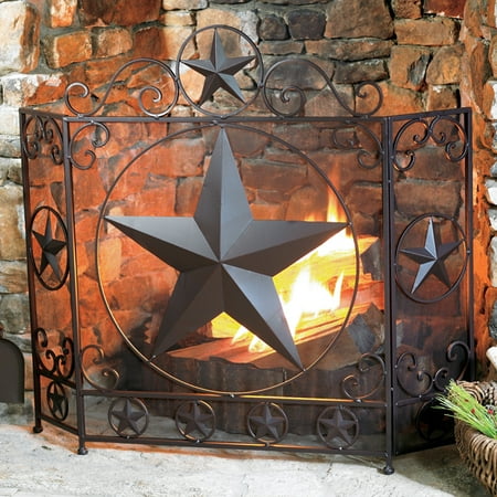 Lone Star Rustic Fireplace Screen Western Decor Walmart Com