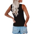 thumbnail image 3 of Sleeveless Women Solid Color Ribbed Knit Tank Tops Summer Casual Cami Tops, 3 of 4