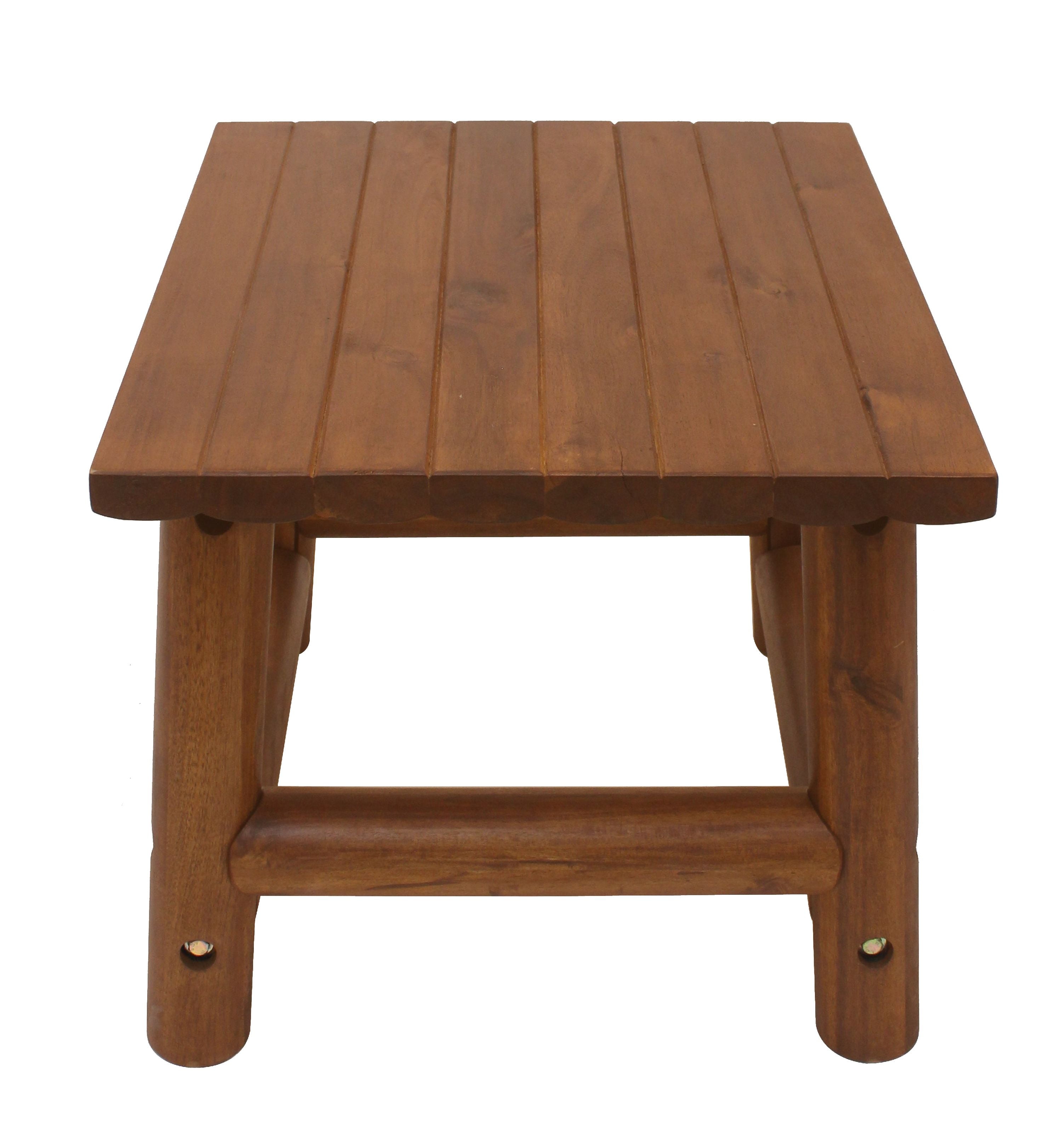 Leigh Country TX 36010 Amber-Log Adult Outdoor Rectangular Patio End Table - Brown
