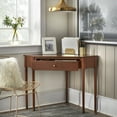 thumbnail image 2 of TMS Mesa Corner Writing Desk with Drawer, Mid-Century Modern, Walnut Brown Finish, 2 of 5