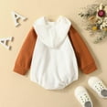 thumbnail image 4 of QISIWOLE Infant Baby Boy Girl Fall Clothes Hoodie Pullover Sweatshirt Romper Color Block Long Sleeve Onesie Outfit Flash picks, 4 of 5