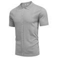 thumbnail image 2 of COOFANDY Mens Knit Button Down Shirt Vintage Short Sleeve Polo Shirts Casual Beach Tops Fashion Hawaiian Shirt, 2 of 6