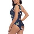 thumbnail image 6 of Balery Hedgehog And Snail One Shoulder Swimsuits for Women Ruffle Swimsuits Tummy Control One Shoulder Bathing Suits-, 6 of 8