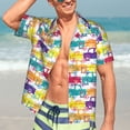 thumbnail image 7 of Disketp Colorful Car Hawaiian Shirts for Men,Mens Casual Short Sleeve Button Down Shirts Beach Shirt,Small, 7 of 7