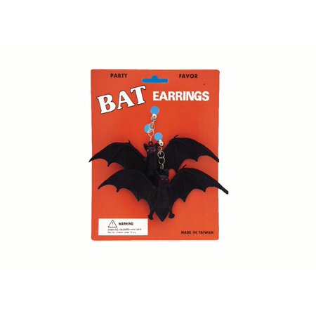 Loftus Halloween Rubber Bat Clip On Earrings, Black, One Size, 2 Pack