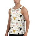 thumbnail image 2 of Gukieu Geometric Triangle Print Men's Quick Dry Fitness Vest, Round Neck Sleeveless Fitness Bodybuilding Top-X-Large, 2 of 7