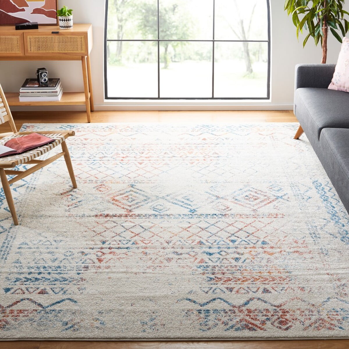 SAFAVIEH Tulum Ronald Distressed Area Rug, 12' x 15', Ivory/Turquoise