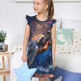 thumbnail image 4 of Fotbe Night Sky Turtle Vestido de Dormir para Niñas de 3 a 10 Años, Mangas Cortas, Estilo Princesa, Pijama Camisón con Mangas Voladas-Medium, 4 of 6