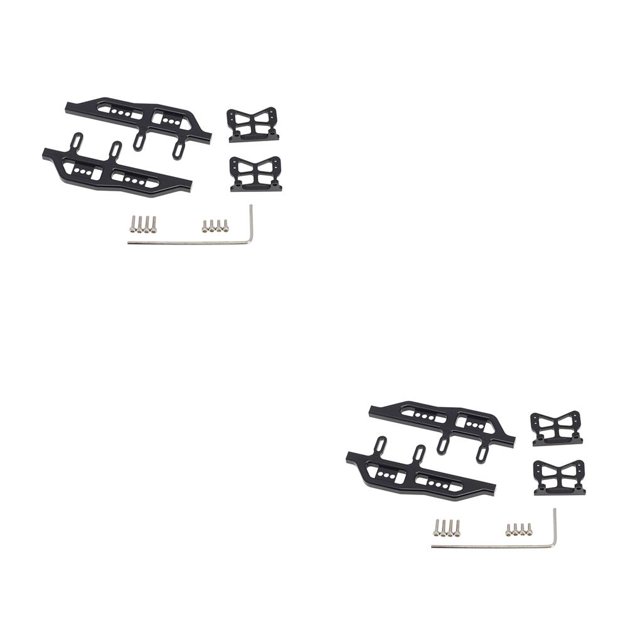 Vogacara 1 Juego de Pedal lateral, placa de pie portátil, pedales de Metal mejorados, repuesto de oruga 1/24 realista para Axial SCX24 90081 negro Negro 2piezas Vogacara CBP191120