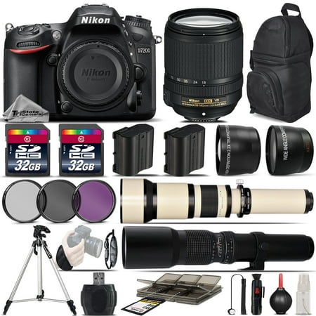 Nikon D7200 DSLR Camera + 18-140 VR Lens + 650-1300mm Lens + 500mm - 5Lens