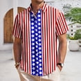thumbnail image 6 of Ankishi American Flag Button Up Shirt US Flag Print Casual Short Sleeve Summer Shirt Vacation Tops for Memorial Day, 6 of 8
