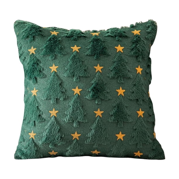 XWSHYW Almohadas y Fundas Almohada Navideña Cojines Navideños Almohadas de Menta Decoraciones Navideñas Rojas y Blancas Almohada de Felpa Linda Funda de Cojín Decorativo Navideño