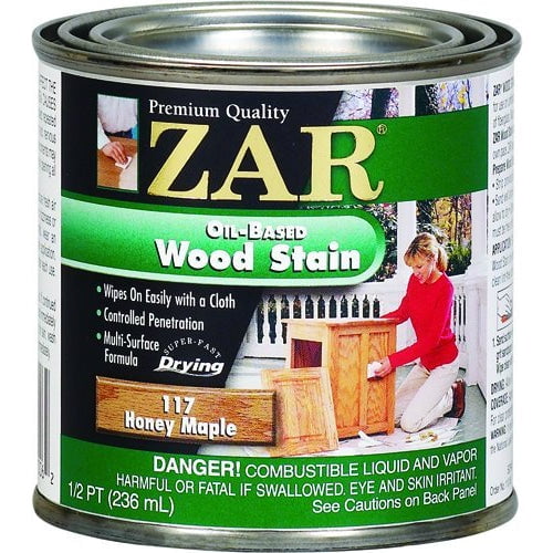 ZAR 11706 Interior OilBased Wood Stain, Honey Maple, 1/2 Pint