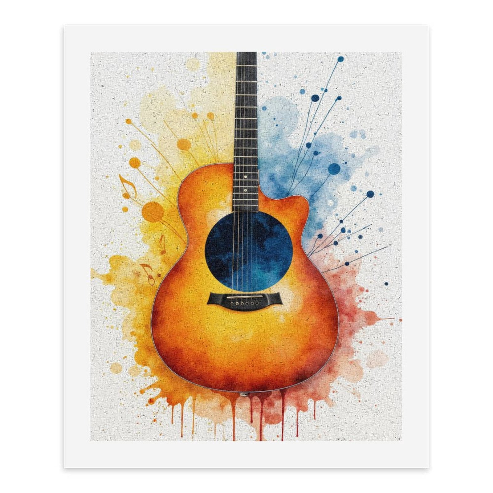 Paint By Numbers Kit for Adults Beginner - DIY Colorful Guitar Art Splash Canvas Painting Kits for Adults, Frameless Paint By Number for Adults for Home Wall Decor 16x20 Inch