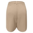 thumbnail image 5 of JIAYUE Women's Bermuda Shorts Buttons Solid Color Summer Elastic High Waisted Wide Leg Business Casual Dressy With Pockets Breathable Female Bottoms, 5 of 6