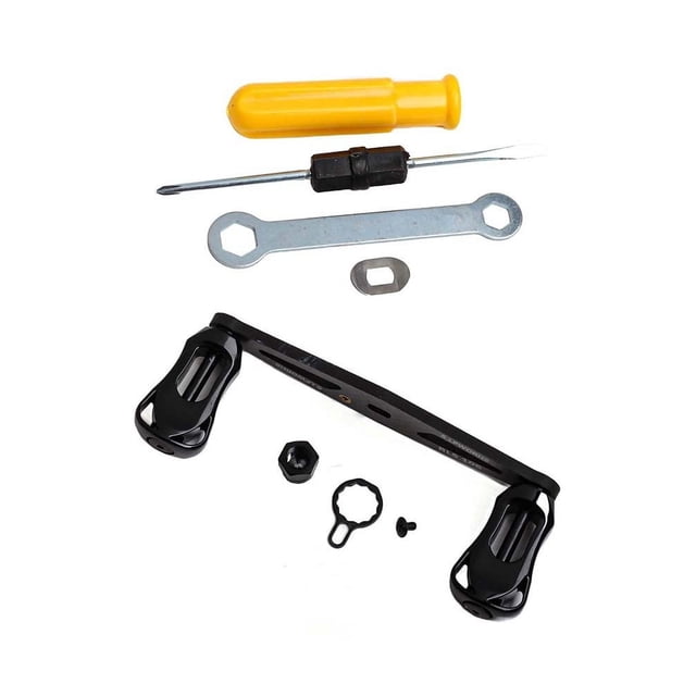 Mosiee 1Set Poignée de Bascule avec Quatre Roulements pour Daiwa - Planche Droite en Fibre de Carbone Baitcast Poignée de Bascule en Fibre de Carbone avec Beari