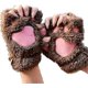 thumbnail image 1 of Guantes sin dedos con forma de pata de gato y gatito, de piel sintética, cómodos y de felpa, con pantalla táctil, cálidos, para niñas y mujeres, 01, 1 of 5