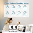 thumbnail image 2 of HelloBaby Upgrade Monitor de bebé de 5 pulgadas con batería de 26 horas, 2 cámaras Pan-Tilt-Zoom, monitor de bebé con audio y vídeo de alcance de 1000 pies, sin WiFi, VOX, visión nocturna, conversació, 2 of 5