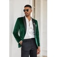 thumbnail image 2 of COOFANDY Men Casual Blazer Velvet Shawl Lapel Jacket One Button Suit Jackets for Dinner Prom Party Wedding, 2 of 6