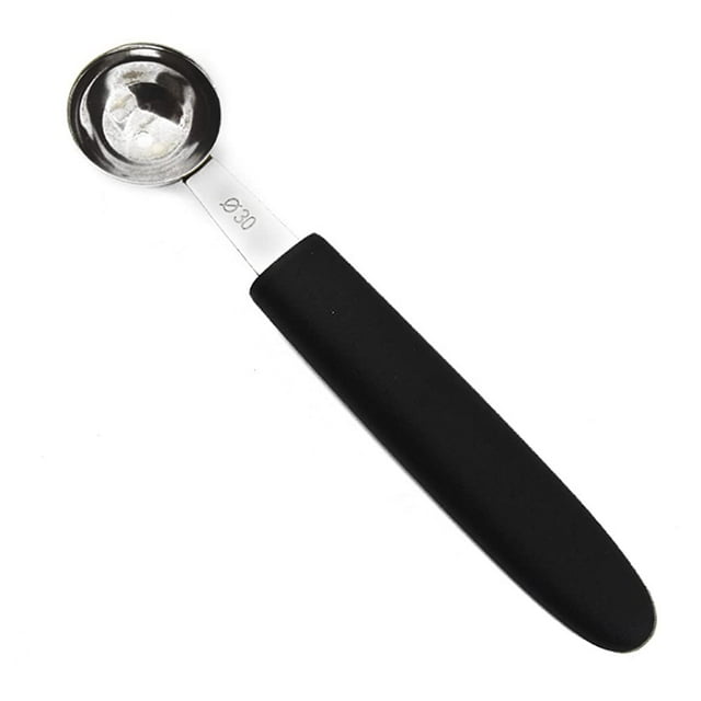 Cortador de cuchara de melón y fruta de acero inoxidable, cuchara para helado de diseño resistente, cuchara para galletas con mango de agarre cómodo