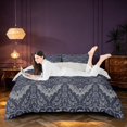 thumbnail image 3 of Homewish Halloween Bats Duvet Cover Queen, Botanical Leaves Queen Bedding, Gray, Gray Reversible 3-Piece, 1 Duvet Cover and 2 Pillowcases, 3 of 6