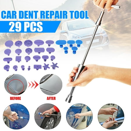 29-Piece Auto Body less Dent Repair Tool, Car Dent Puller with Dent Lifter, Glue Puller Tabs for Car Dent Removal, Door Dings and Hail Damage Repair, Larger/Small Dent