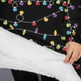 thumbnail image 3 of Oversized Wearable Blanket Hoodie,Multicolor Christmas Light Pattern Sherpa Blanket Hoodie with Super Pockets,Super Warm Fuzzy Pullover for Women & Men, 3 of 6