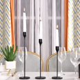 thumbnail image 4 of Juego de 3 candelabros negros mate para velas cónicas, candelabro decorativo para bodas, cenas, fiestas, se adapta a velas de 3/4 de pulgada de grosor y velas LED (soporte de metal para, 4 of 7