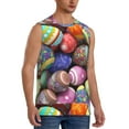 thumbnail image 2 of Haiem Men's Easter Eggs1 Print Tank Tops Summer Sleeveless Cut Off Workout T-Shirts Fitness Vest Athletic Undershirts-3X-Large, 2 of 8