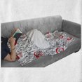 thumbnail image 6 of Abstract Soft Flannel Fleece Throw Blanket, Minimalist Home Design Themed Sketchy Birds Swirls and Apple Shapes, Cozy Plush for Indoor and Outdoor Use, 50" x 70", Scarlet White, by Ambesonne, 6 of 6