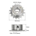 thumbnail image 2 of Unique Bargains 1pcs Moyeu de Pignon Type B 10mm, Pas 1/4 Pouce, 16 Dents Pignon à Rouleau en Acier Inoxydable, 2 of 5