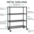 thumbnail image 4 of M MZG Estantería de Garaje Estantes Anchos de Almacenamiento 4 Niveles Estantes de Metal 3200 LBS Estante de Utilidad Ajustable de Alta Resistencia Negro 23.6" D x 53.1" W x 73.6" H, 4 of 8