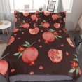 thumbnail image 1 of HAHDAXIA Pomegranate Fruit Pattern Bedding Solid Comforter Set for All Seasons,3 Pieces(1 Comforter+2 Pillowcases),Soft Microfiber Bedding Set Full(79"x90"), 1 of 7