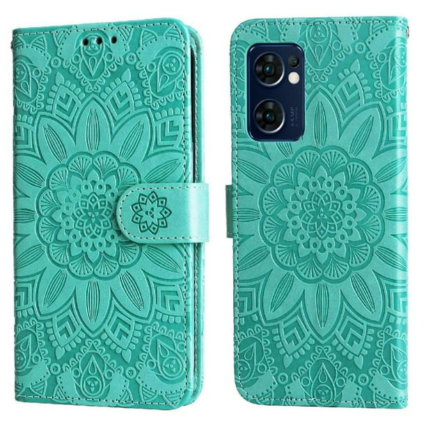 Funda tipo cartera GANGXUN para OPPO Find X5 Lite , diseño girasol, cuero PU, soporte, cierre magnético, tarjetero