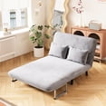 thumbnail image 3 of 39.4-inch Tri Couch, Grey Velvet, Frame, Ergonomic Seat Height, Adjustable Sleeper Chair Bed, Multi-functional, Dutch Steel Construction,, 3 of 6