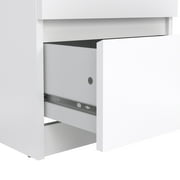 Tvilum Scottsdale 2 Drawer Bedroom Nightstand for Adults, White High Gloss