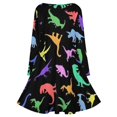 thumbnail image 5 of Fun Dinosaur Pattern Long Sleeve Sexy Dresses For Women Ladies Vintage Elegant Party Dress Oversized V-neck Dress, 5 of 7