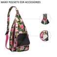 thumbnail image 2 of Jungle Floral Sling Backpack - Exotic Monstera & Flowers Design Crossbody Bag, Fashionable Pack, 2 of 4