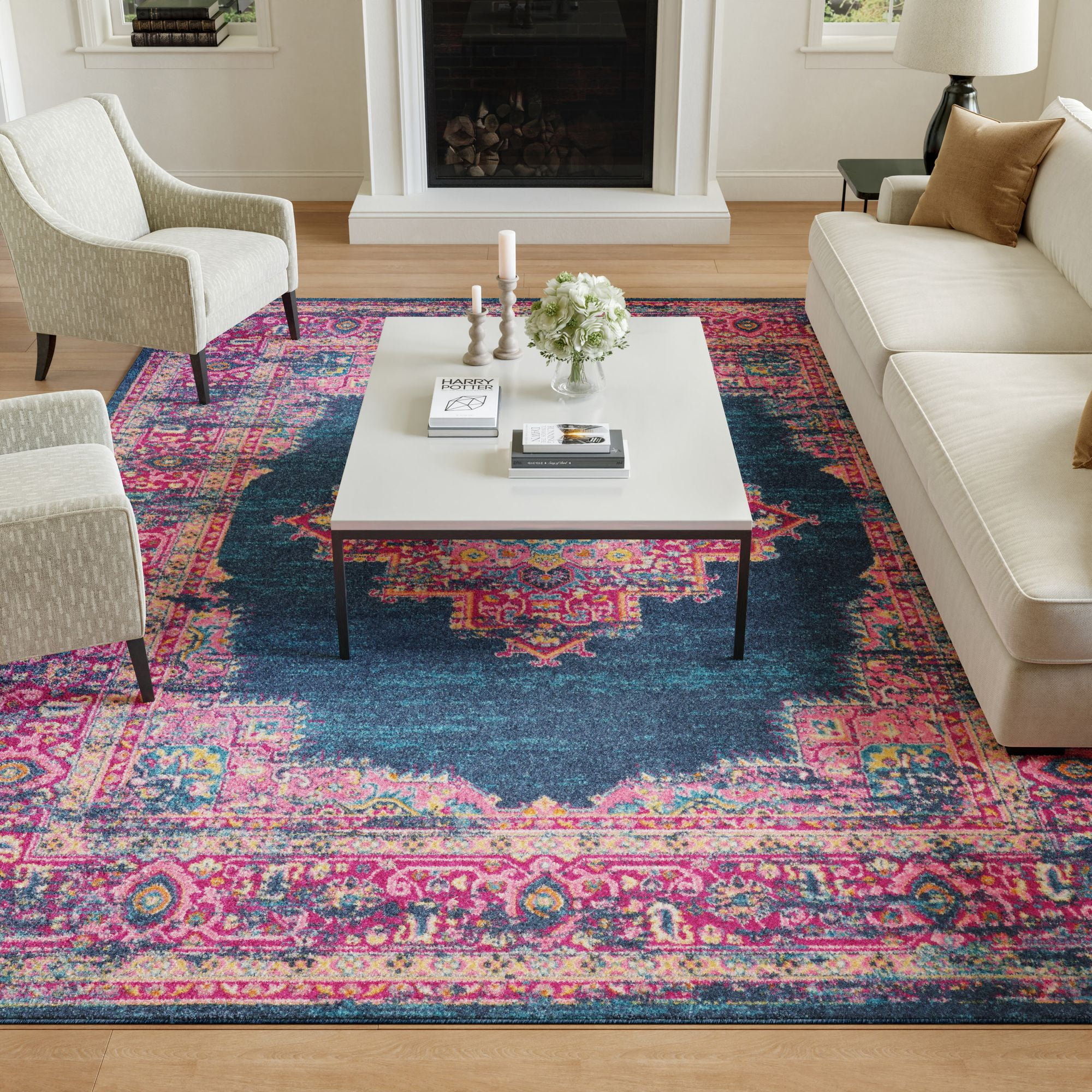 Nourison Passion 6'7" x 9'6" Blue Bohemian Indoor Rug