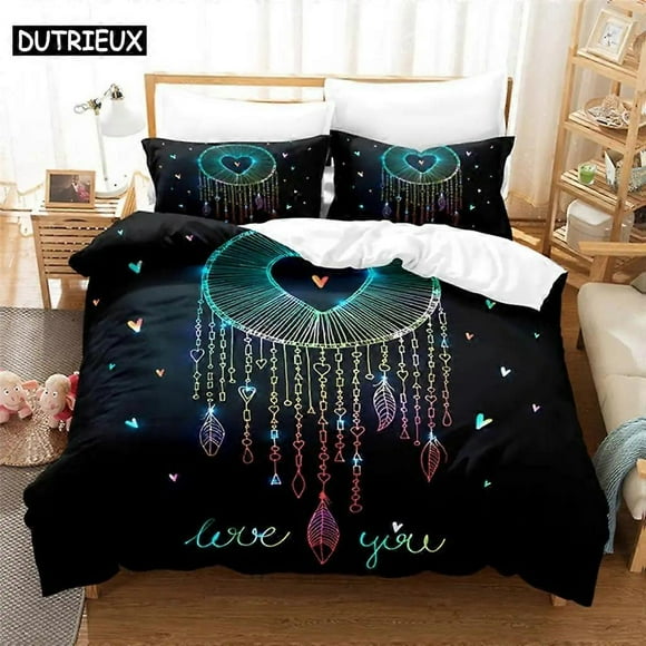 a2169 Bed Sheets Dream Catcher Bedding Set Duvet Cover Set Bedding Digital Printing Bed Linen Bedding Set Fashion Design3-Piece Bedding Set (1 Duve(200x200cm 78x78in)